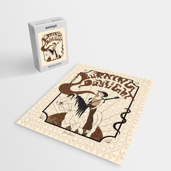 Burning Daylight - Black, Cream, Rust Jigsaw Puzzle Gallery Image 2