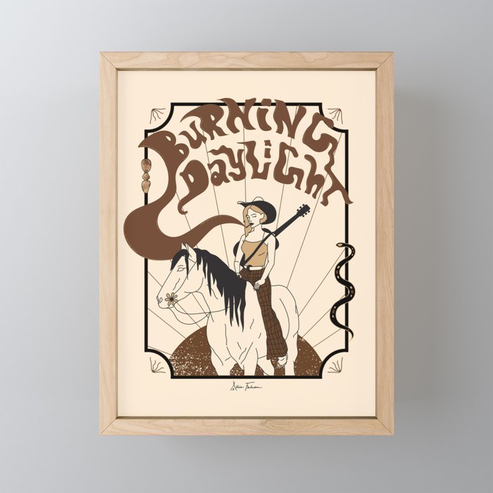 Burning Daylight - Black, Cream, Rust Mini Art Print Gallery Image 1