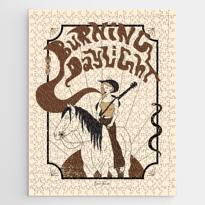Burning Daylight - Black, Cream, Rust Jigsaw Puzzle Gallery Image 1