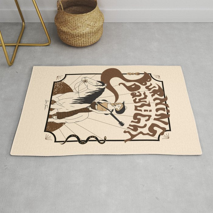 Burning Daylight - Black, Cream, Rust Rug Gallery Image 1