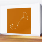 Scorpio Zodiac Star Constellation Line Art Orange Wall Mural Gallery Image 2
