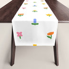 Colorful spring flower art pattern Table Runner Gallery Image 1