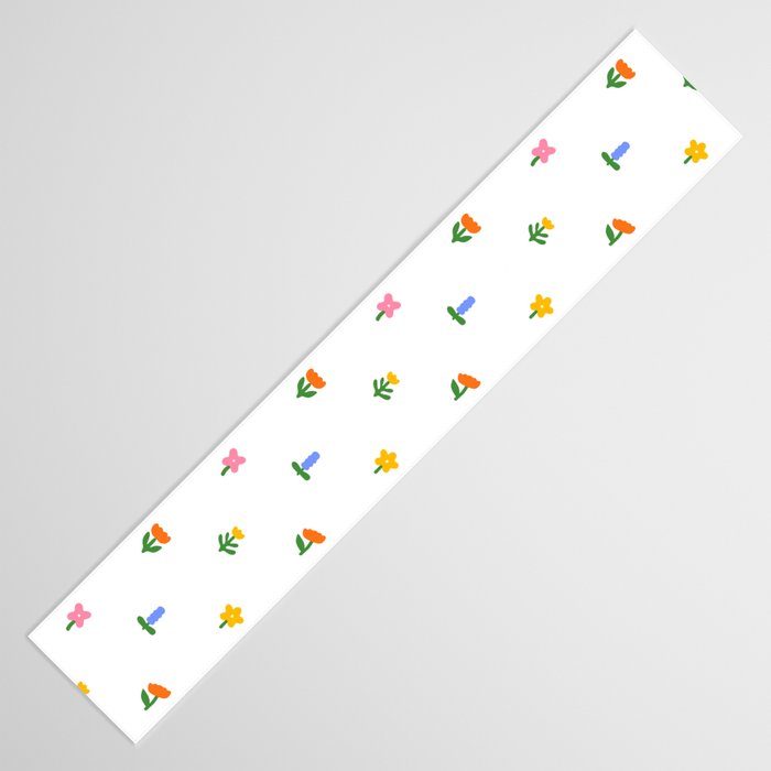 Colorful spring flower art pattern Table Runner Gallery Image 3