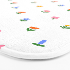 Colorful spring flower art pattern Bath Mat Gallery Image 3