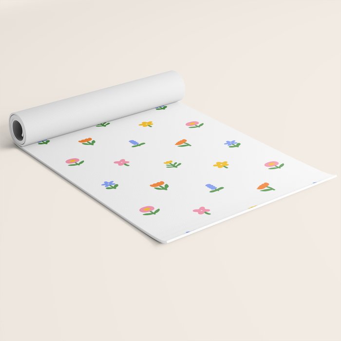 Colorful spring flower art pattern Yoga Mat Gallery Image 2