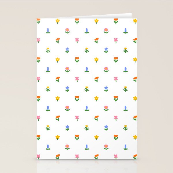 Colorful spring flower art pattern Stationery Card Gallery Image 1