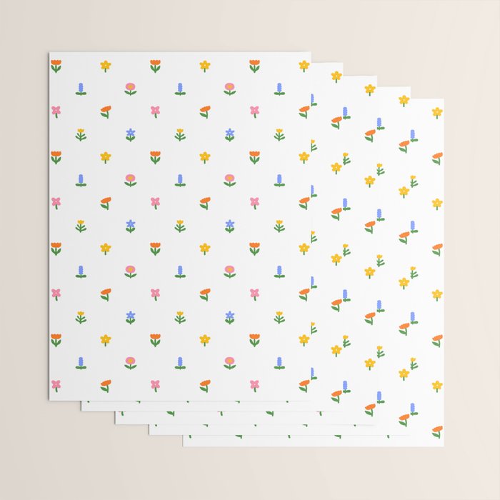 Colorful spring flower art pattern Wrapping Paper Gallery Image 3