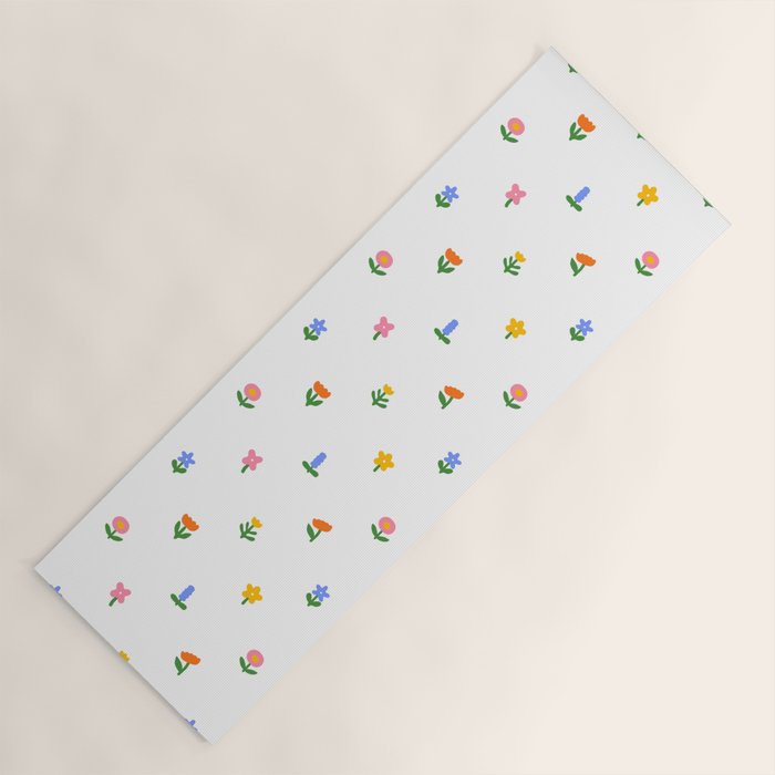 Colorful spring flower art pattern Yoga Mat Gallery Image 1
