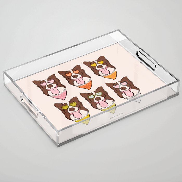 Rainbow Dog Acrylic Tray Gallery Image 1