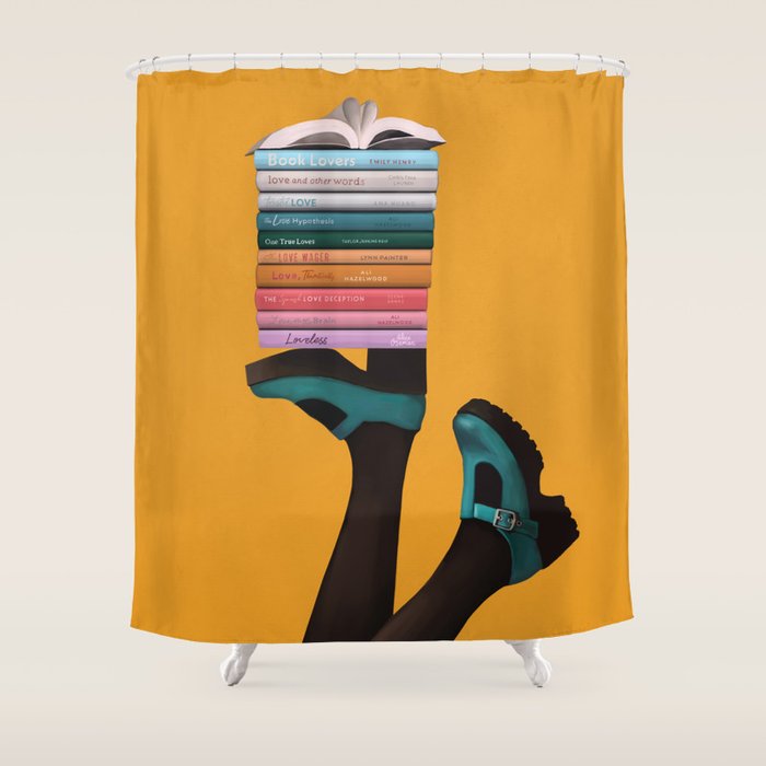 Stacked on Love Shower Curtain Gallery Image 1