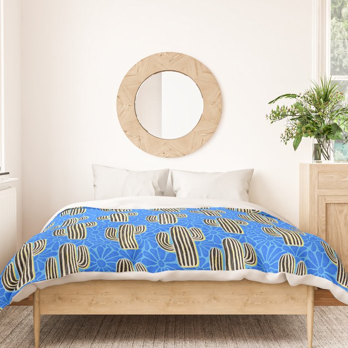 Sonora - blue, yellow, black, and white Duvet Cover Gallery Image 3