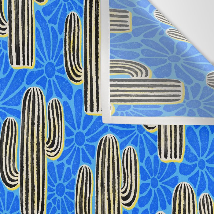 Sonora - blue, yellow, black, and white Wall Tapestry Gallery Image 3