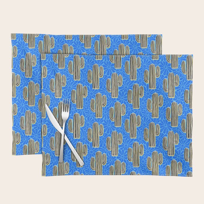 Sonora - blue, yellow, black, and white Placemat Gallery Image 1