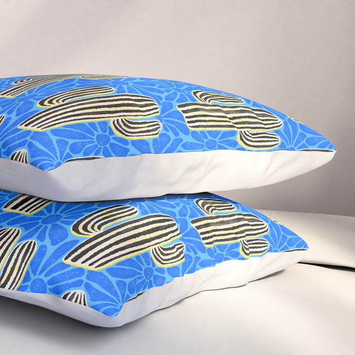 Sonora - blue, yellow, black, and white Pillow Sham Gallery Image 3