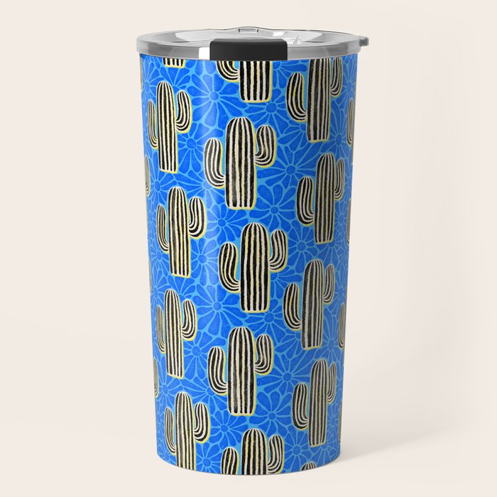 Sonora - blue, yellow, black, and white Travel Mug Gallery Image 1