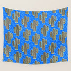 Sonora - blue, yellow, black, and white Wall Tapestry Gallery Image 4