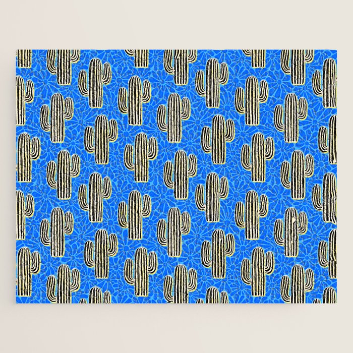 Sonora - blue, yellow, black, and white Jigsaw Puzzle