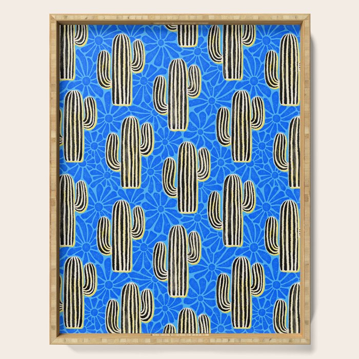 Sonora - blue, yellow, black, and white Serving Tray Gallery Image 1