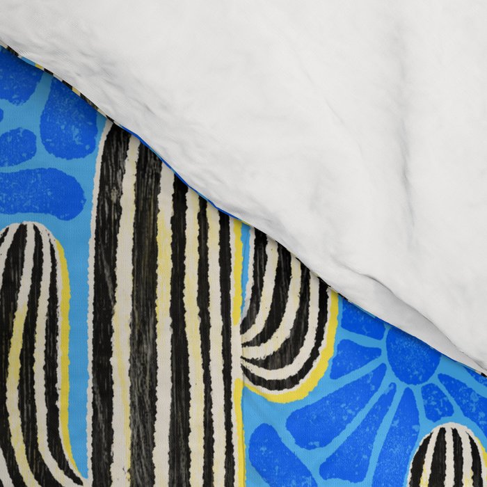 Sonora - blue, yellow, black, and white Comforter Gallery Image 4