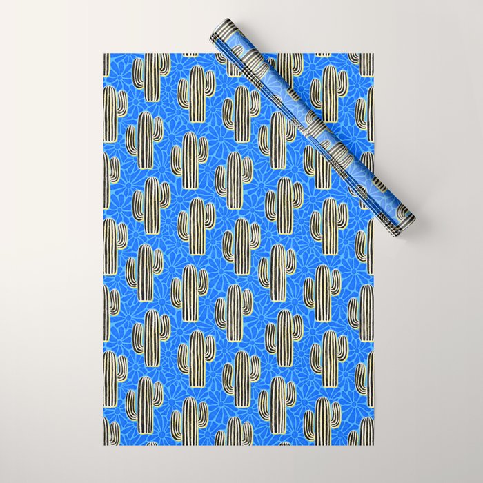 Sonora - blue, yellow, black, and white Wrapping Paper Gallery Image 1