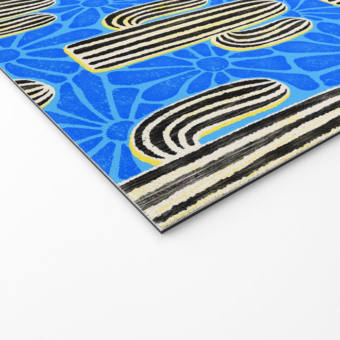 Sonora - blue, yellow, black, and white Welcome Mat Gallery Image 2