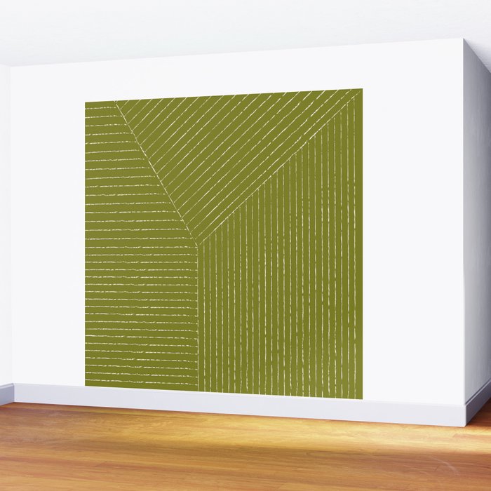 Lines (Matcha Green) Wall Mural Gallery Image 2