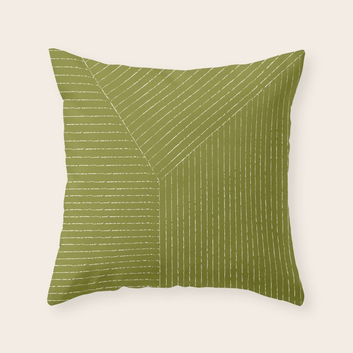 Lines (Matcha Green) Throw Pillow Gallery Image 1