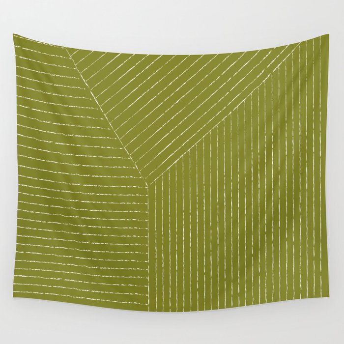 Lines (Matcha Green) Wall Tapestry Gallery Image 1