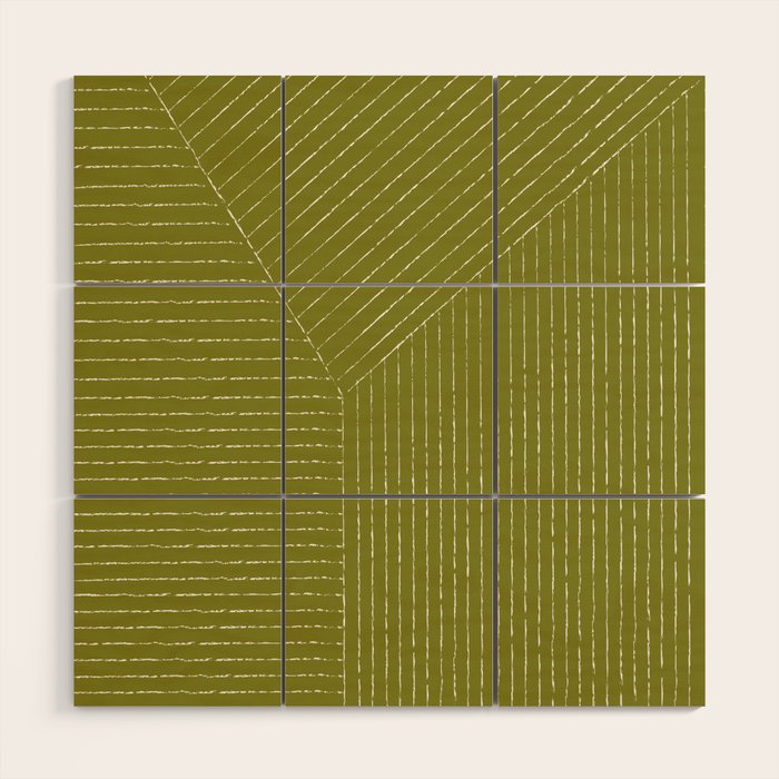 Lines (Matcha Green) Wood Wall Art Gallery Image 1