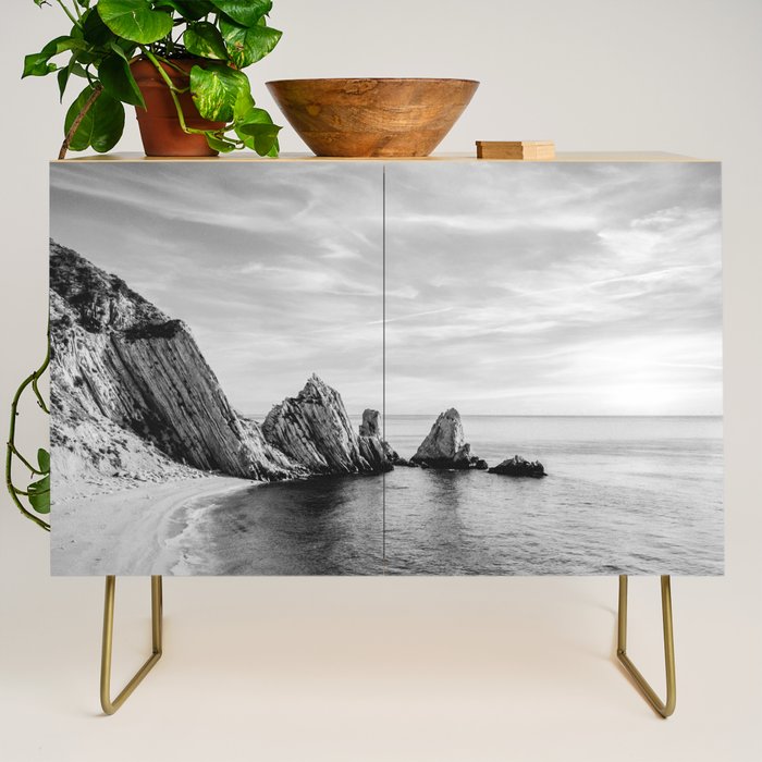 Black and White Ocean Credenza Gallery Image 1