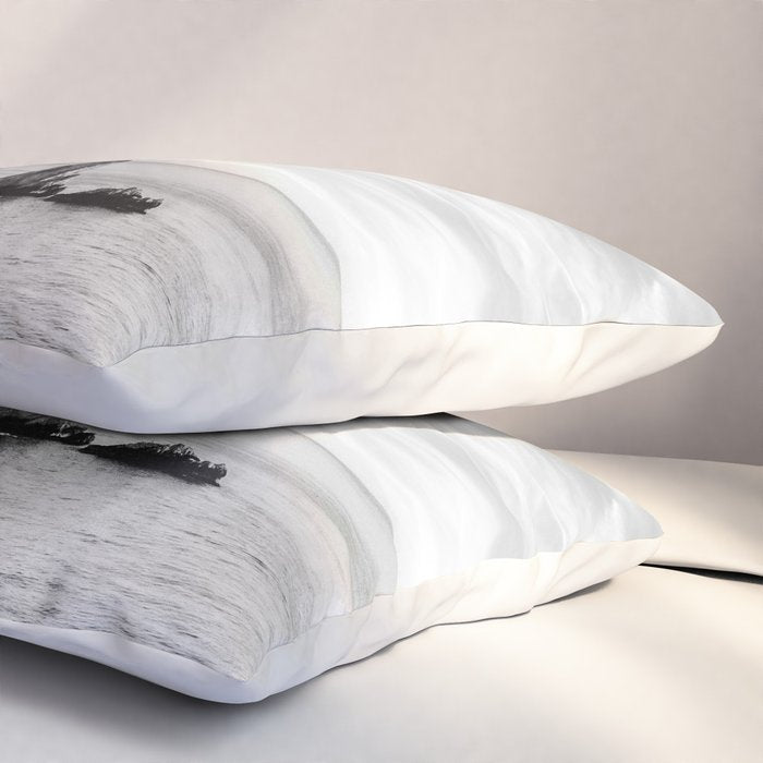 Black and White Ocean Pillow Sham Gallery Image 3