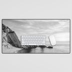 Black and White Ocean Desk Mat Gallery Image 1