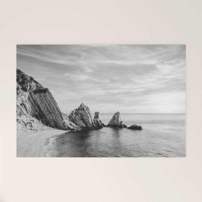 Black and White Ocean Welcome Mat Gallery Image 1