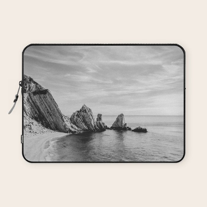 Black and White Ocean Laptop Sleeve Gallery Image 1