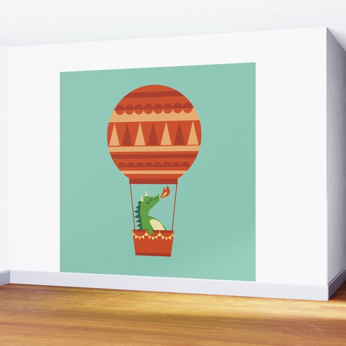 Dragon On Hot Air Balloon Wall Mural Gallery Image 2