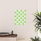 Yin Yang Checker in Green and White Poster Gallery Image 2
