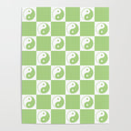 Yin Yang Checker in Green and White Poster Gallery Image 4