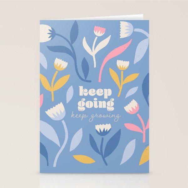 Keep Going, Keep Growing - Blue Stationery Card Gallery Image 1