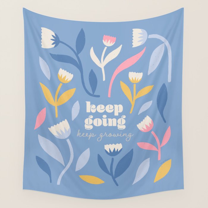 Keep Going, Keep Growing - Blue Wall Tapestry Gallery Image 4