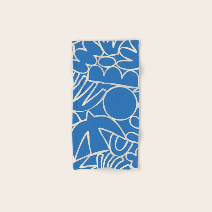 Blue organic nature art shape paint pattern Bath Towel Gallery Image 1