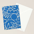 Blue organic nature art shape paint pattern Stationery Card Gallery Image 2