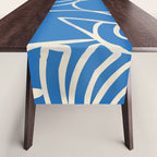 Blue organic nature art shape paint pattern Table Runner Gallery Image 1