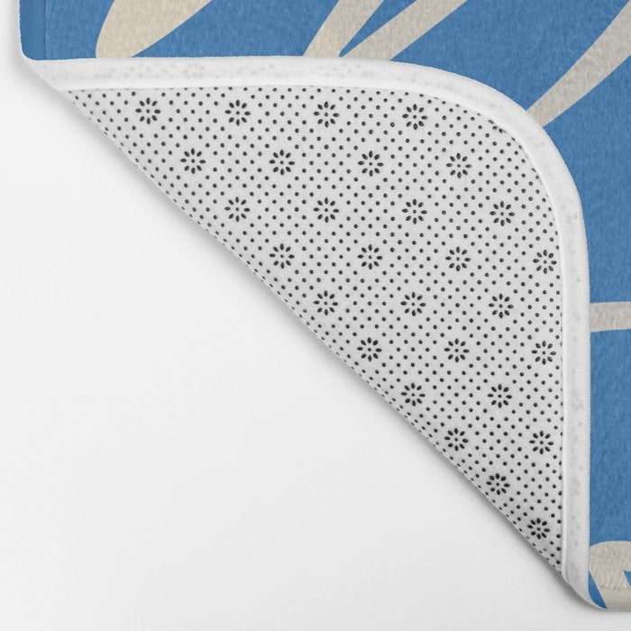 Blue organic nature art shape paint pattern Bath Mat Gallery Image 2