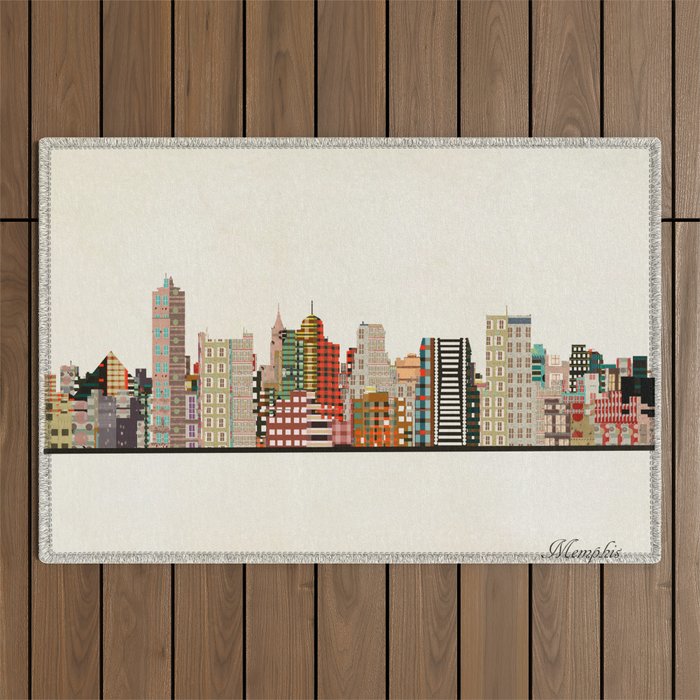 memphis skyline Outdoor Rug Gallery Image 1