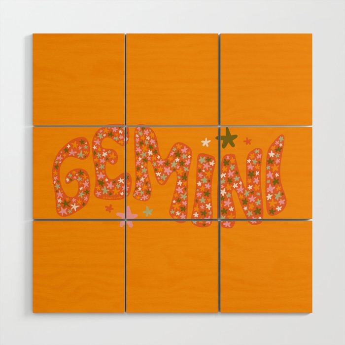 Starry Gemini Wood Wall Art Gallery Image 1