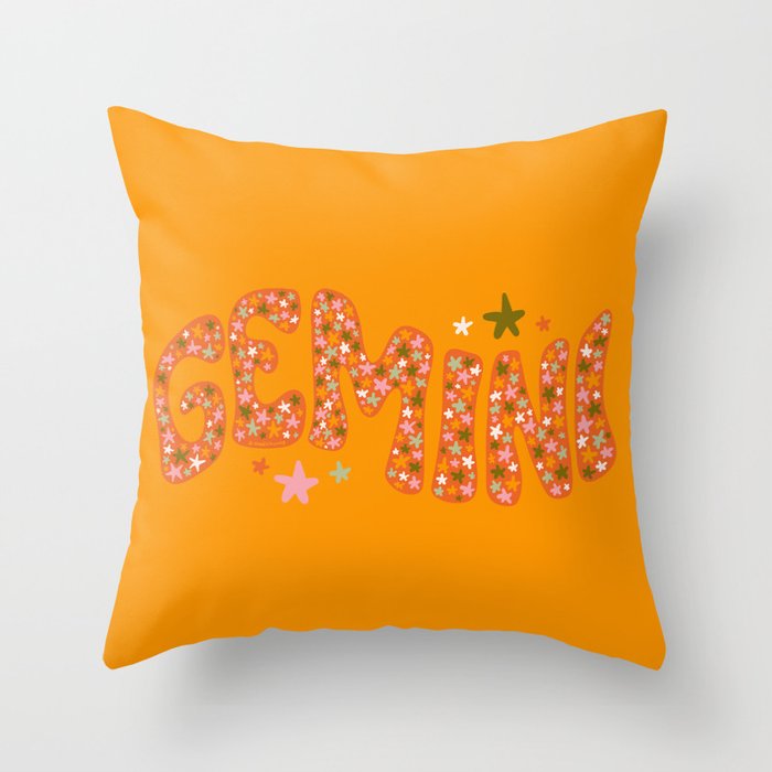 Starry Gemini Throw Pillow Gallery Image 6