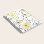 Modern, Floral Prints, Yellow, Gray and White Notebook Gallery Image 2