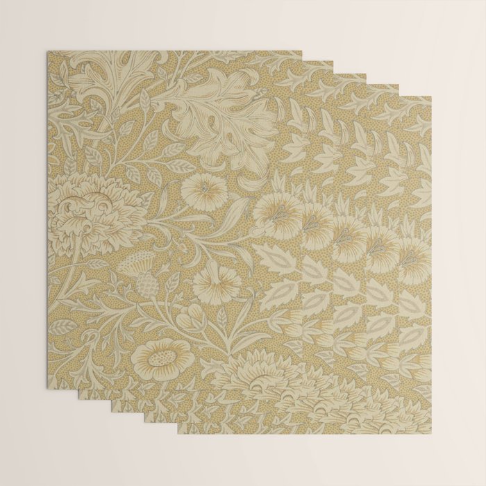 William Morris Double Bough Antique Gold Wrapping Paper Gallery Image 3