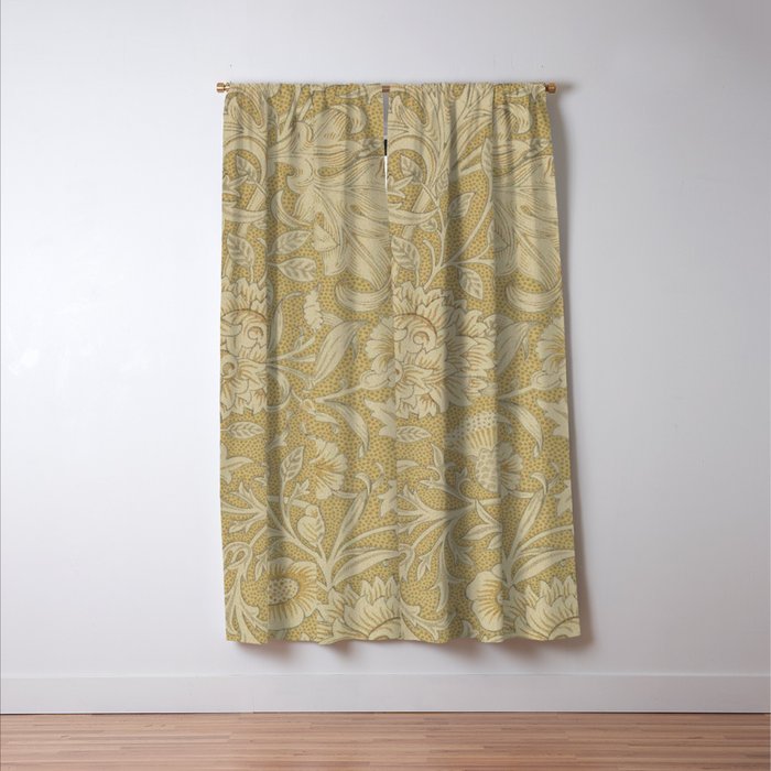 William Morris Double Bough Antique Gold Window Curtain Gallery Image 3