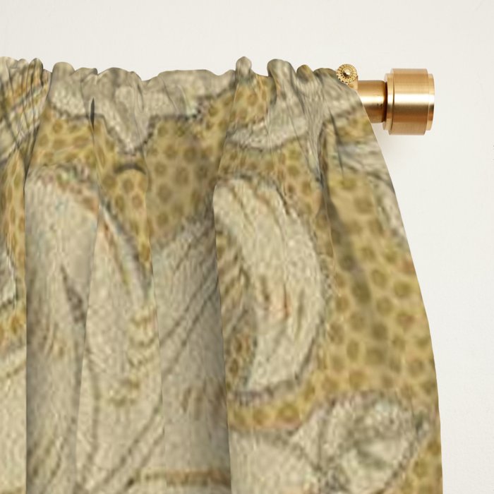 William Morris Double Bough Antique Gold Window Curtain Gallery Image 2